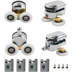 Roulettes Doubles De Rechange Lot De 4 Roulettes Doubles Roues De Fixation De Rechange Roulette Porte Coulissante Galet Porte Rouleau Roulette Roue Roulettes Pour Porte De Douche 23mm