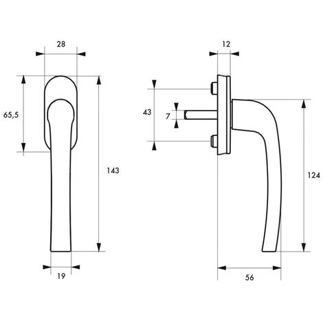 THIRARD - Béquille De Crémone De Fenêtre, Carré 7mm, Blanc (ral 9010) – Image 4