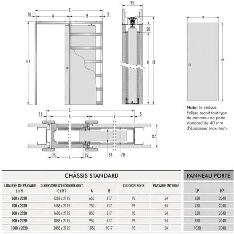 Châssis Pour Cloison - 730X2040 - Eclisse – Image 2