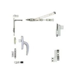 Kit Oscillo-battant Complet Galicube 1V FAPIM à Crémone Nefer Midi - Compas Court 402 à 750 Mm - Gris 9006 - 1330AA-G5