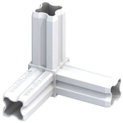 Connecteur Angle 90°C Blanc 3 Embouts 23.5mm Pour Tube Alu Et Pvc