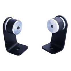 Paire De Supports Droits P/Tube De 40 Mm Inox 316 " Noir Matt "