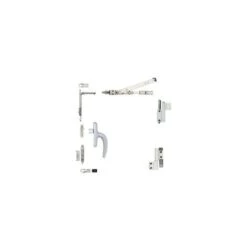 Kit Oscillo-battant Galicube 1 V FAPIM à Crémone Nefer Midi - Compas Moyen 562 à 1200 Mm - Blanc 9010 - 1330BA32