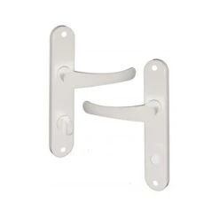 Poignées De Porte Intérieure Design En Aluminium Laqué Blanc Sur Plaque Conda/Déconda Entraxe 195 Mm, Chamrousse