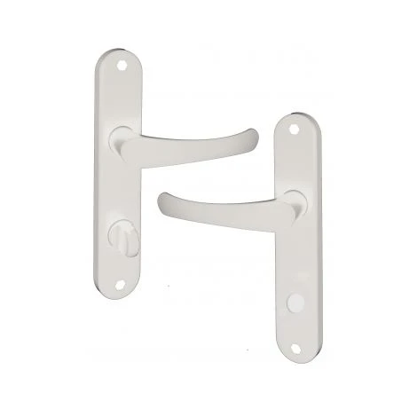 Poignées De Porte Intérieure Design En Aluminium Laqué Blanc Sur Plaque Conda/Déconda Entraxe 195 Mm, Chamrousse