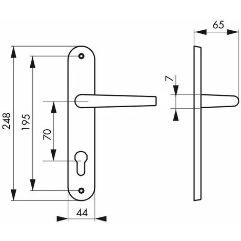 Serrurerie De Picardie - Ensemble De Poignées Pour Porte D'entrée Arthemis Trou De Cylindre, Entr'axes 195mm, Laiton Patiné – Image 2