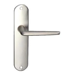 Paire De Poignées De Porte KLOSE Besser Sur Plaque Aluminium "Mini" Bec De Cane