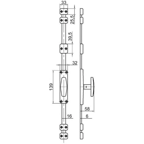 Crémone à Bouton Chromé - Type Map 3 - MAP Industries – Image 2