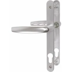 Poignée De Porte Sur Plaque étroit Argent - Clé I - Atlanta - Hoppe Et Cie