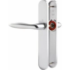 Poignée De Porte Sur Plaque Argent - Bec De Cane - Verona - Hoppe Et Cie