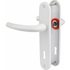 Poignée De Porte Sur Plaque Blanc Pur - Clé L - San Diego - Hoppe Et Cie
