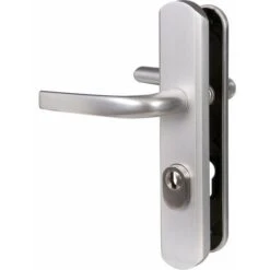 Poignée De Porte Sur Plaque Argent - Clé I - Secumax One - Vachette