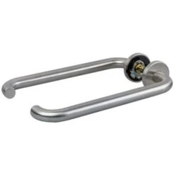 Poignée De Porte Sur Rosace Ronde Inox - 260 Mm - Bec De Cane - EST.ZG 41 Série Hopital - Normbau