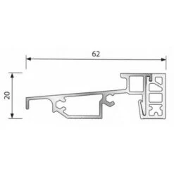 Seuil De Porte PVC BILCOCQ 6.03 M - Finition Alu Anodisé - PL62RT-NA