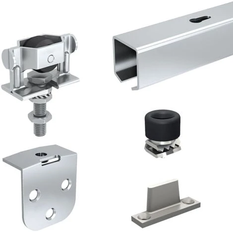 Système Coulissant SLID'UP 1200 Pour 1 Porte Extérieure - Rail 1,55 M Acier Galvanisé - 40 Kg