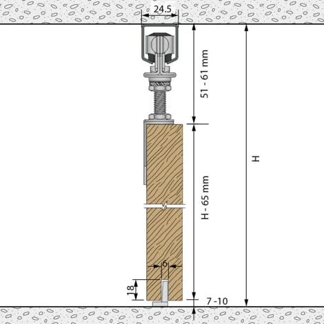 Système Coulissant SLID'UP 1200 Pour 1 Porte Extérieure - Rail 1,55 M Acier Galvanisé - 40 Kg – Image 5
