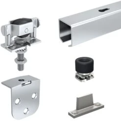 Système Coulissant SLID'UP 1200 Pour 1 Porte Extérieure - Rail 1,95 M Acier Galvanisé - 40 Kg