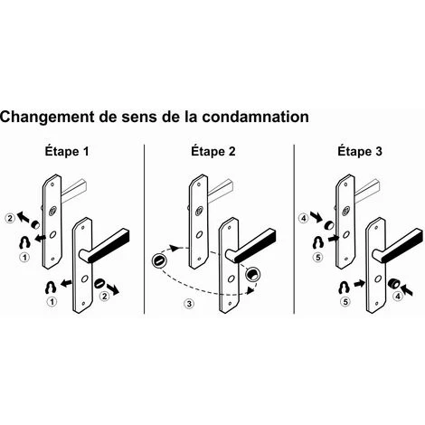 ARCADE 2 Poignées De Porte En Aluminium à Condamnation Pour Intérieure - Garantie 2 Ans – Image 3