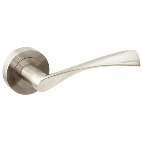 Emuca Poignées Twist De Porte Intérieur, Avec Rosace D.50 Mm, Aluminium, Nickel Satiné, 1 Set.