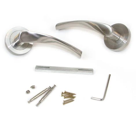 Emuca Poignées Twist De Porte Intérieur, Avec Rosace D.50 Mm, Aluminium, Nickel Satiné, 1 Set. – Image 3