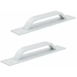 AIDUCHO Ensemble De 2 Poignées De Porte Coulissante En Alliage D'aluminium, Poignées De Porte Coupe-feu, Poignées De Porte D'armoire, Tirer Par Poussée, 20cm X 4cm, Couleur Argent