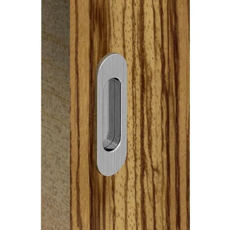 Lot De 2 Poignées à Encastrer Ovales, Acier Finition Satiné – Image 3