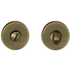 Paire De Rosace Ronde Pour Porte Modèle Sol - Condamnation - Bronze