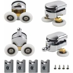 Roulettes Doubles De Rechange Lot De 4 Roulettes Doubles Roues De Fixation De Rechange Roulette Porte Coulissante Galet Porte Rouleau Roulette Roue Roulettes Pour Porte De Douche 23mm GrooFoo