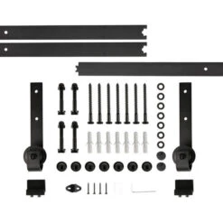 Skecten Rail Suspendu De Porte Coulissante - Tringle 244cm - Système De Voie Industriel Roue De Poulie