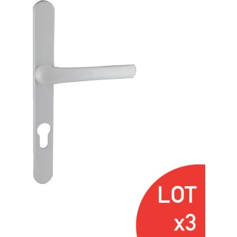 Poignées De Porte-fenêtre Aluminium à Saillie Réduite Blanc RAL 9016 230x24mm – Image 2