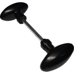 Bouton Double Ovale Aluminium Noir