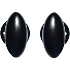 Poignée De Porte Ovale Alu Noir Sur Rosace