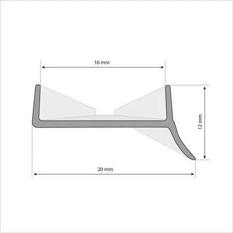 STEIGNER Joint Pour Plinthe Cuisine, Profil D’étanchéité Pour Socle Cuisine, 15mm / 16mm / 17mm, Longueur : 1,5m, TRANSPARENT – Image 3
