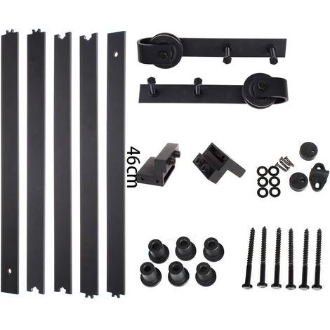 230cm/7,5FT Kit De Quincaillerie Pour Porte Coulissante Système De Rail Suspendu Pour Porte Grange Coulissante – Image 5