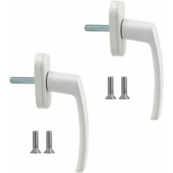 Poignées De Fenêtre Poignée De Fenêtre En Alliage D'aluminium 2 Pièces Poignée En Aluminium Massif Poignée De Porte En Aluminium Blanc Compatible Avec Les Fenêtres Communes Et Les Portes De Balcon