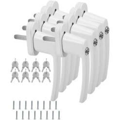 EINFEBEN 8X Poignée De Fenêtre Avec Serrure Verrouillable Alu Même Clé Blanche