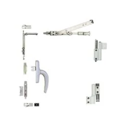 Kit Oscillo-battant Complet Galicube 1V FAPIM à Crémone Nefer Midi - Compas Court 402 à 750 Mm - Noir 9005 - 1330AA37