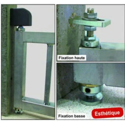 Pivot De Portail Acier Avec Seuil Fixé à La Résine - Carré 25 X 25 Mm - Kit Fixation Haute Et Basse