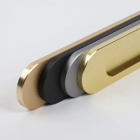 Lot De 2 Poignées De Porte Coulissantes Ovales Auto-adhésives En Alliage D'aluminium Noir Mat Sans Perforation Pour Portes Coulissantes De Grange, Fenêtres, Armoires – Image 5