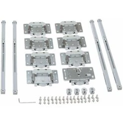 Kit Pour Portes Coulissantes 2 Vantaux Avec Amortisseurs 40kg (sans Rail) Galet Chariot Armoire Placard Garniture Chariot Embout Guidage Fixation Clé