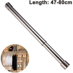 Extensible, Tringle à Vêtements, Placard, Tringle à Vêtements, Acier Inoxydable, Tige De Tension,,,tube De Placard,pour,penderie,,douche,,balcon