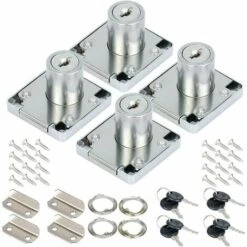 Lot De 4 Serrures à Came En Alliage De Zinc De 22 Mm Pour Placard, Tiroir Avec Clés Identiques Pour La Maison, Le Bureau, Les Meubles, Les Portes De Boîte Aux Lettres (22 Mm)，Superma