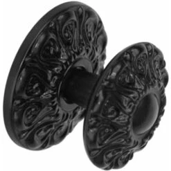 Bouton De Porte Extérieur Poignée Pommeau Marguerite Noir Diamètre 66mm Avec Vis Idéal Maison Gite