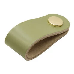 Poignee De Porte Cuir - 4 Poignee Cuir - Poignées De Meuble En Cuir Avec Vis Accessoires - Poignées De Placard Pour Armoire, Cuisine Et Porte(vert Olive, Trou Unique)