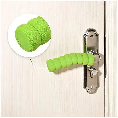 Couvercle De Poignée De Porte Protecteur En Caoutchouc Nitrile Manchon En Spirale Vert 2 Pièces 13.5 3.5cm – Image 4