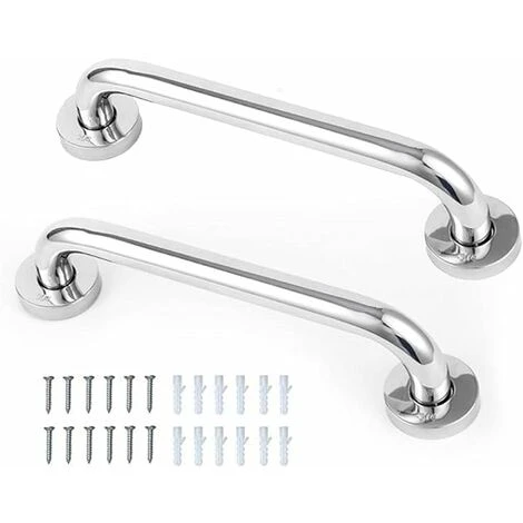 Lot De 2 poignées Antidérapantes, En Acier Inoxydable, Pour Salle De Bain, Baignoire, Douche, Conviennent Aux Personnes âgées Et Aux Enfants, 30 cm – Image 2