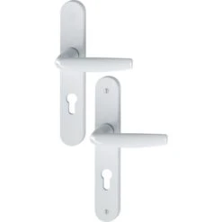 Ensemble De Porte Plaque Large Atlanta HOPPE 1530/300M Blanc 9016 - Clé I - Entr.70 ép.58/67 - 2834691