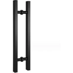 Poignée Coulissante De Porte De Grange, Poignée En H Double Face Pour Porte En Verre/bois, Acier Inoxydable, Noir Mat