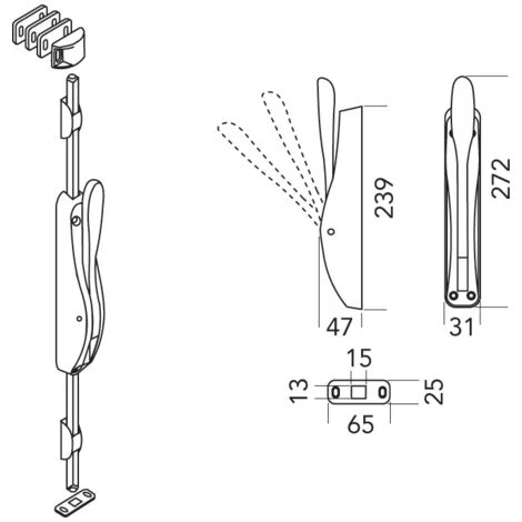 Crémone Pompier DEESSE Série 6887 Finition Blanc - LA CROISEE DS - DS6887-036 – Image 2