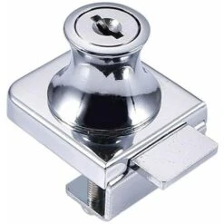 Serrure De Porte En Verre,Serrure En Acier Chromé,écran En Verre De Verrouillage,Serrure Pour Des Portes En Verre Serrure Vitrine Avec, Pour La Porte En Verre De 5-8mm Foret Avec 2 Clés